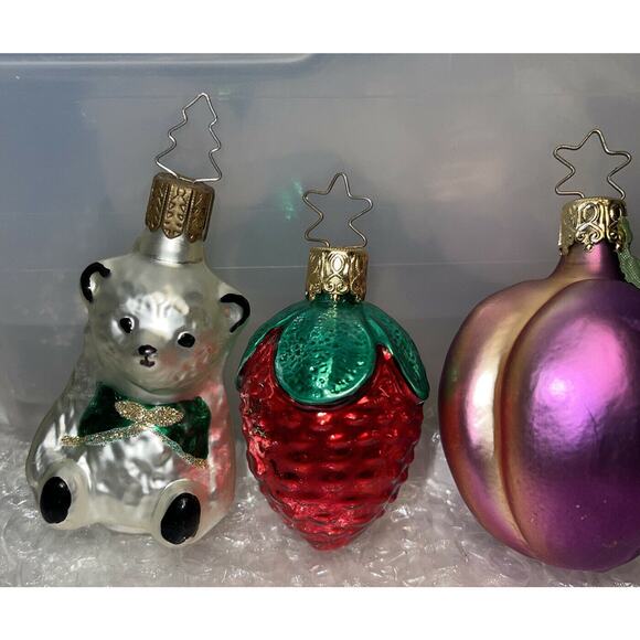 5 Mark Kraus & Old World Christmas Blown Glass Ornament Lot WGermany NICE! #50 - Picture 3 of 12